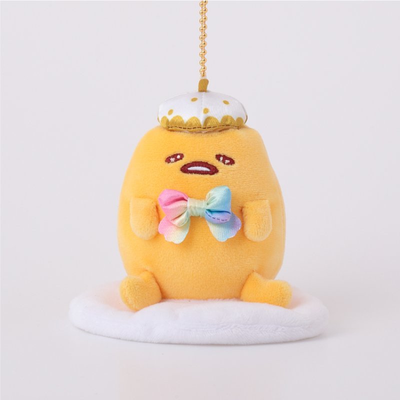 [GUDETAMA RAINBOW] "Ichigo Shinbun 50th Anniversary x Munyugurumi Patio POPUP STORE" Plush Keychain - Rosey’s Kawaii Shop