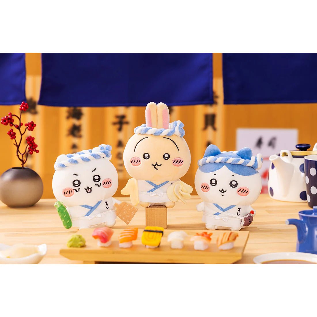 [HACHIWARE SUSHI CHEF] "Chiikawa Sushi" Sitting Plush - Rosey’s Kawaii Shop