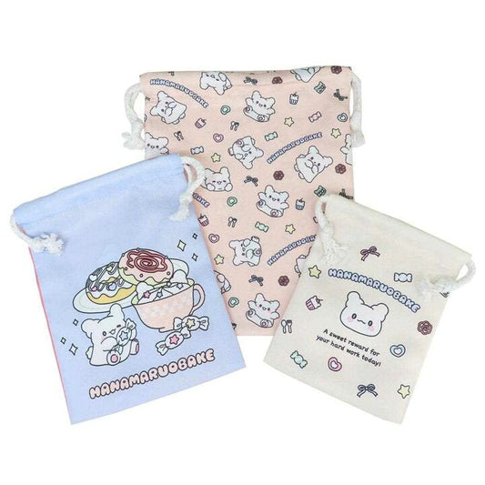 "Hanamaruobake Pastel Sweets" Drawstring Bag Set - Rosey’s Kawaii Shop