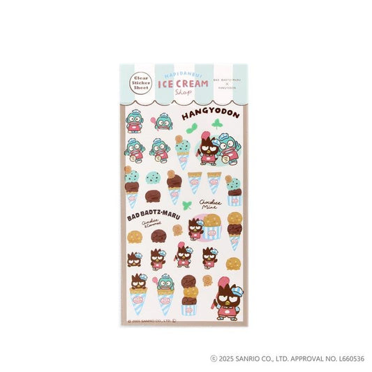 [HANGYODON & BADTZ MARU] "Hapidanbui Ice Cream Shop" Sticker Sheet - Rosey’s Kawaii Shop