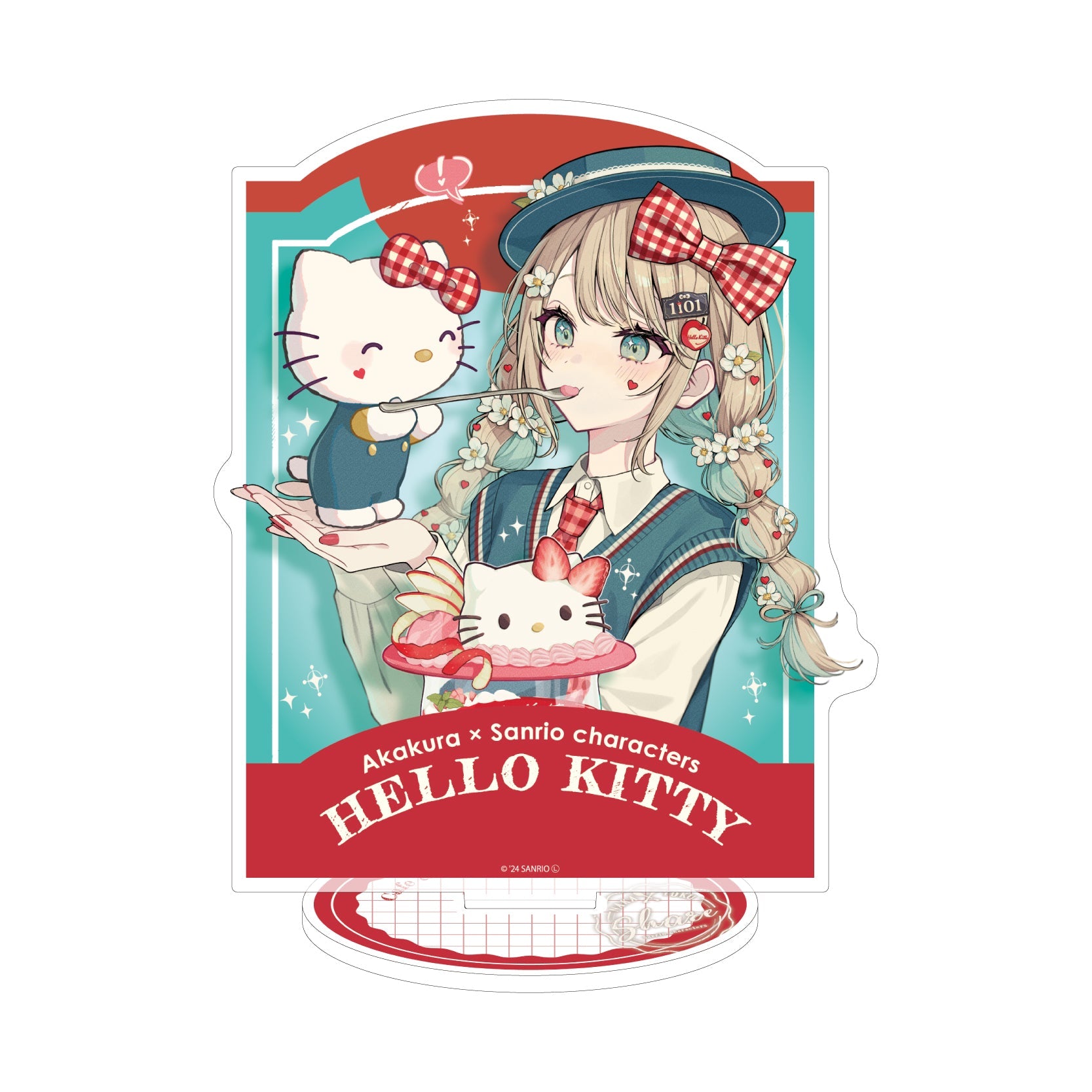 [HELLO KITTY] "Akakura x Sanrio: Cafe & Parfait" Acrylic Stand - Rosey’s Kawaii Shop
