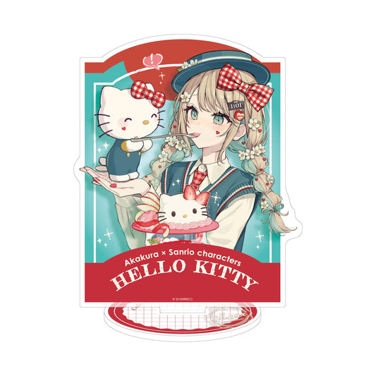 [HELLO KITTY] "Akakura x Sanrio: Cafe & Parfait" Acrylic Stand - Rosey’s Kawaii Shop