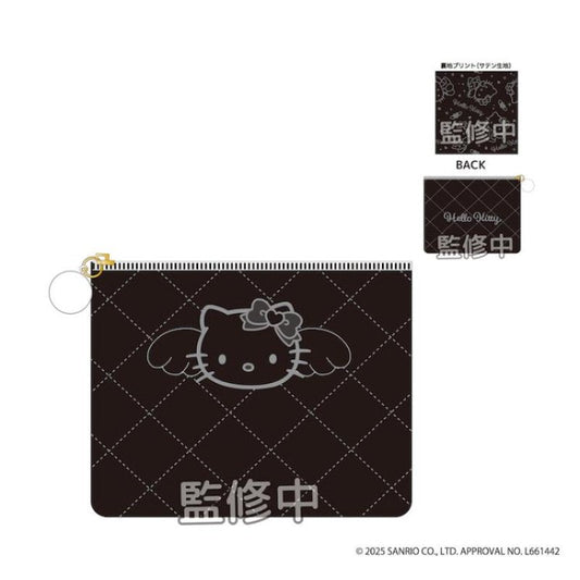 "Hello Kitty Black Angel" Quilted Flat Pouch - Rosey’s Kawaii Shop