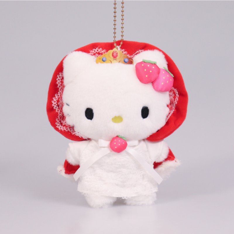 [HELLO KITTY PRINCESS] "Ichigo Shinbun 50th Anniversary x Munyugurumi Patio POPUP STORE" Plush Keychain - Rosey’s Kawaii Shop
