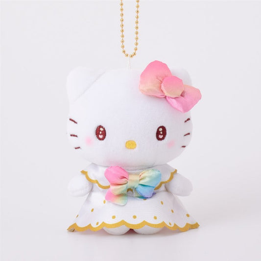 [HELLO KITTY RAINBOW] "Ichigo Shinbun 50th Anniversary x Munyugurumi Patio POPUP STORE" Plush Keychain - Rosey’s Kawaii Shop
