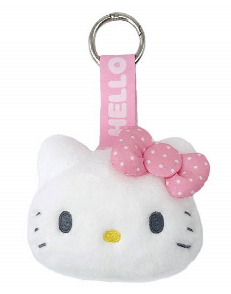 [HELLO KITTY] "Sanrio Face Tag" Plush Keychain - Rosey’s Kawaii Shop
