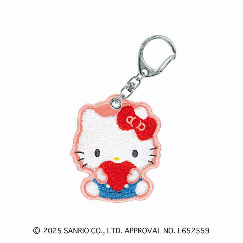 [HELLO KITTY] "Sanrio Fluffy Embroidery Sagara" Keychain - Rosey’s Kawaii Shop