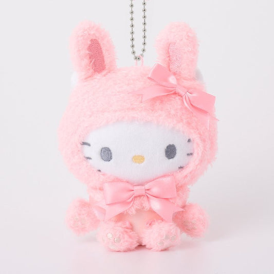 [HELLO KITTY] "Sanrio Fuwamoko Animal Hood" Munyugurumi Plush Keychain - Rosey’s Kawaii Shop