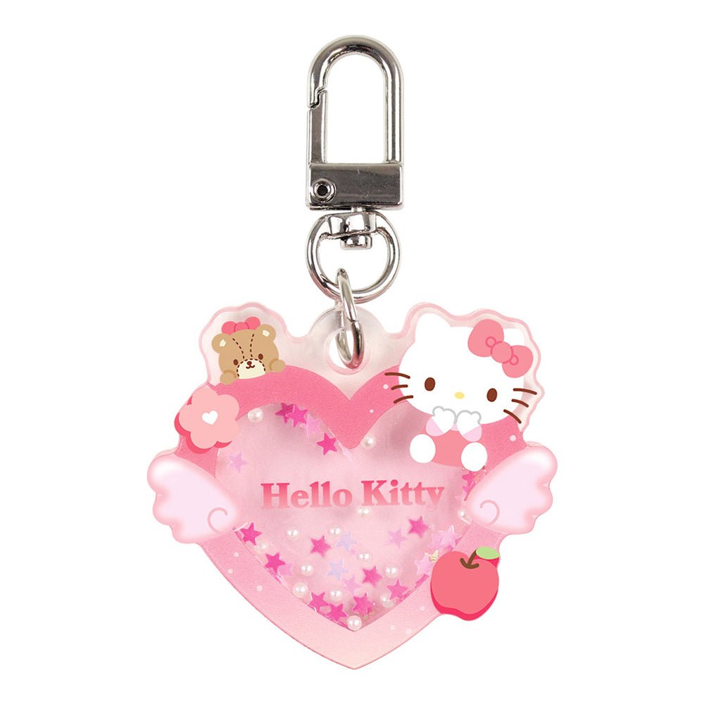 [HELLO KITTY] "Sanrio Glitter Heart Shaker" Keychain - Rosey’s Kawaii Shop
