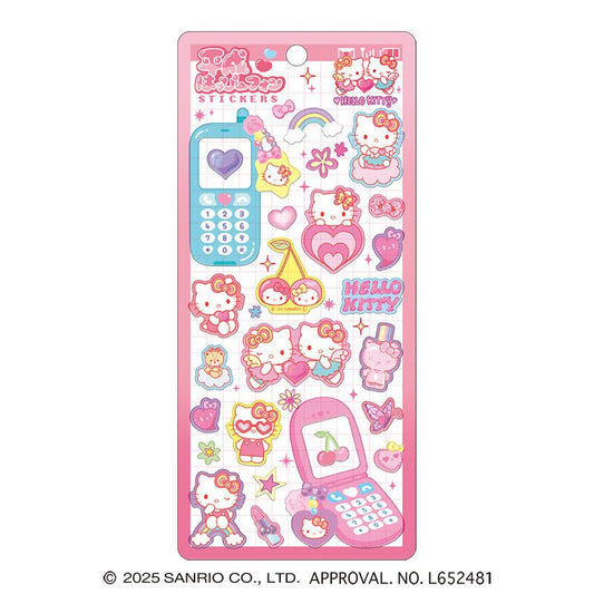 [HELLO KITTY] "Sanrio Heisei Happy Phone" Sticker Sheet - Rosey’s Kawaii Shop