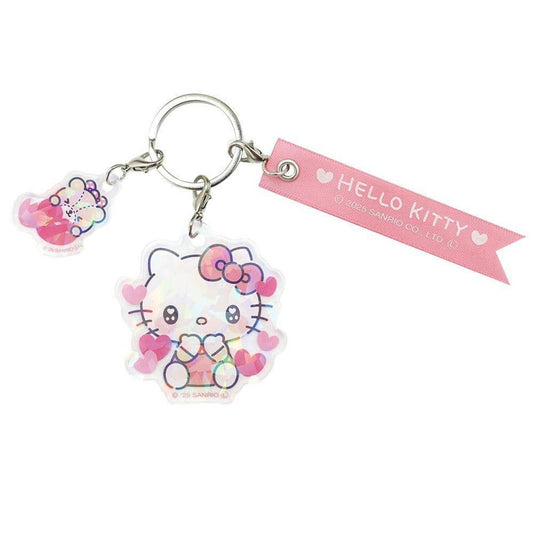 [HELLO KITTY] "Sanrio Meromero Hearts" Triple Charm Keychain - Rosey’s Kawaii Shop