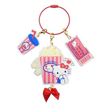 [HELLO KITTY] "Sanrio Popcorn" Triple Charm Keychain - Rosey’s Kawaii Shop