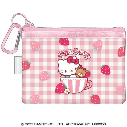 "Hello Kitty Strawberry Cup with Tiny Chums" Pouch - Rosey’s Kawaii Shop