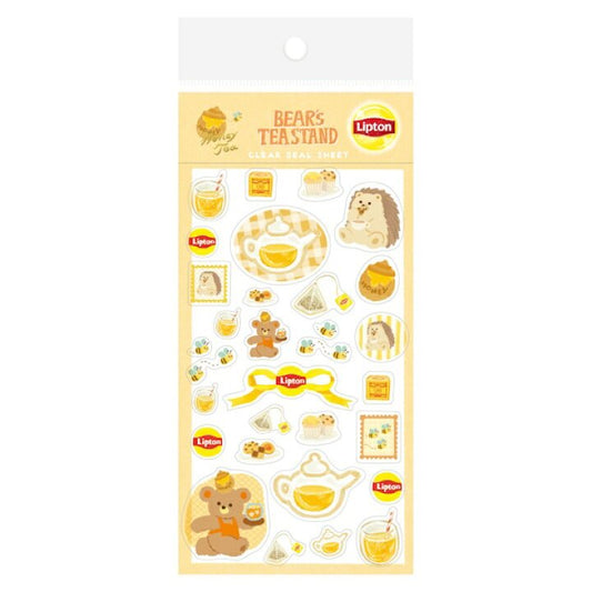 [HONEY] "Lipton Tea: Bear's Tea Stand" Sticker Sheet - Rosey’s Kawaii Shop