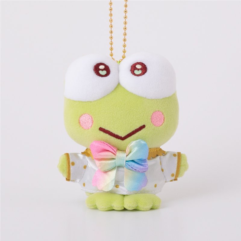 [KEROPPI RAINBOW] "Ichigo Shinbun 50th Anniversary x Munyugurumi Patio POPUP STORE" Plush Keychain - Rosey’s Kawaii Shop