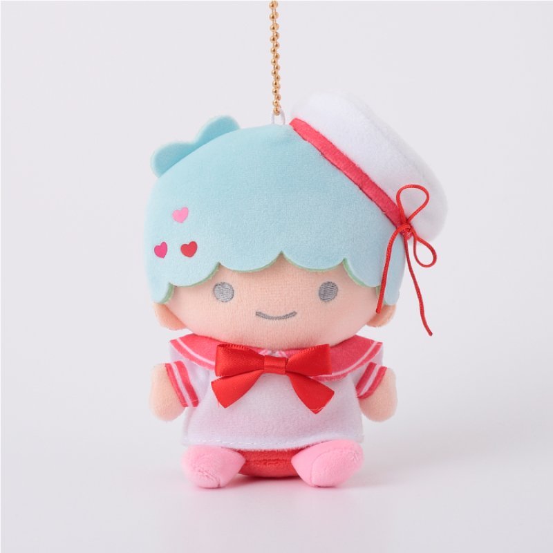 [KIKI / LITTLE TWIN STARS VALENTINE] "Ichigo Shinbun 50th Anniversary x Munyugurumi Patio POPUP STORE" Plush Keychain - Rosey’s Kawaii Shop