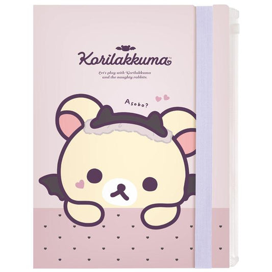 "Korilakkuma Little Devil Mood" 6+1 File Folder w/ Band - Rosey’s Kawaii Shop