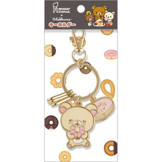 [KORILAKKUMA] "Rilakkuma x Mister Donut" Metal Keychain - Rosey’s Kawaii Shop