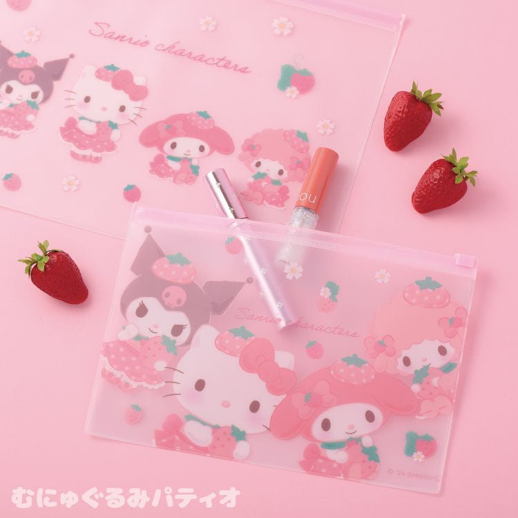[KUROMI / HELLO KITTY / MY MELODY / MY SWEET PIANO] "Sanrio Strawberry Cheek" Slider Pouch Set - Rosey’s Kawaii Shop