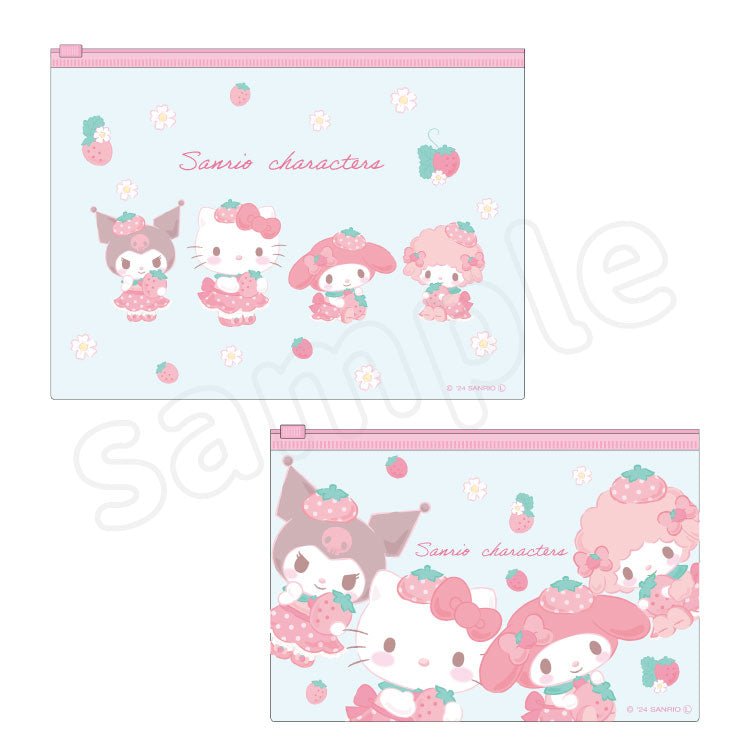 [KUROMI / HELLO KITTY / MY MELODY / MY SWEET PIANO] "Sanrio Strawberry Cheek" Slider Pouch Set - Rosey’s Kawaii Shop