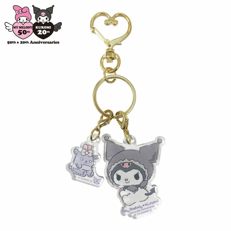 [KUROMI] "My Melody & Kuromi 50th & 20th Anniversary" Twin Acrylic Keychain - Rosey’s Kawaii Shop