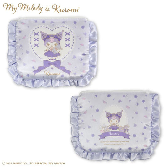 [KUROMI] "My Melody & Kuromi Lolita" Flat Pouch - Rosey’s Kawaii Shop
