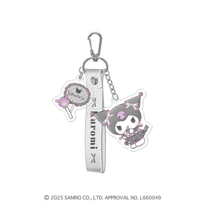 [KUROMI] "My Melody x Kuromi IDOL" Glitter Strap Keychain - Rosey’s Kawaii Shop