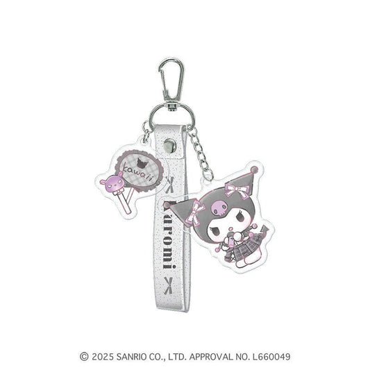 [KUROMI] "My Melody x Kuromi IDOL" Glitter Strap Keychain - Rosey’s Kawaii Shop