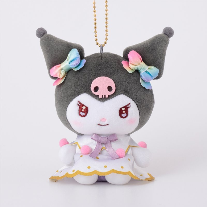 [KUROMI RAINBOW] "Ichigo Shinbun 50th Anniversary x Munyugurumi Patio POPUP STORE" Plush Keychain - Rosey’s Kawaii Shop