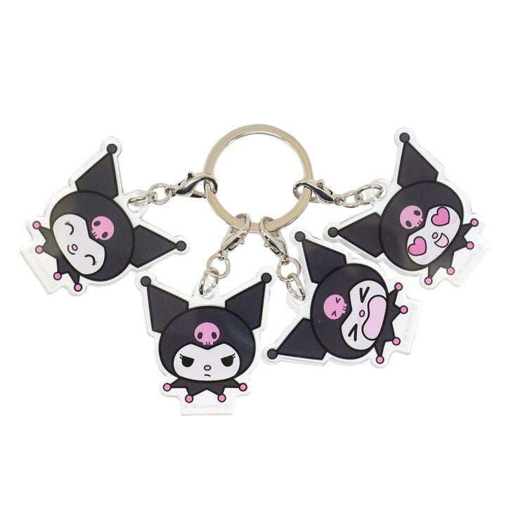 [KUROMI] "Sanrio Face Series 4P" Acrylic Keychain - Rosey’s Kawaii Shop