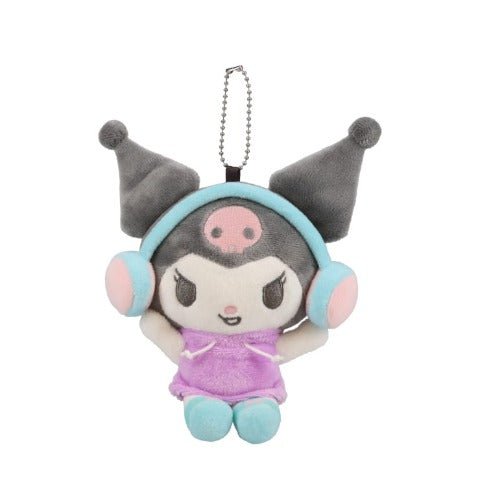 [KUROMI] "Sanrio Headphone Series" Plush Keychain - Rosey’s Kawaii Shop