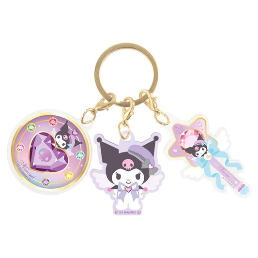 [KUROMI] "Sanrio Magical Jewelry" 3 Charm Keychain - Rosey’s Kawaii Shop
