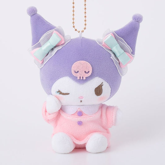 [KUROMI] "Sanrio Pajama Party Munyugurumi" Plush Keychain - Rosey’s Kawaii Shop