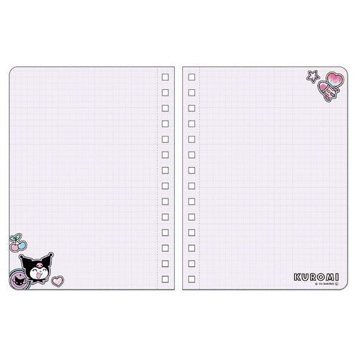 [KUROMI] "Sanrio Petapeta Stickers" B6 Ring Notebook - Rosey’s Kawaii Shop