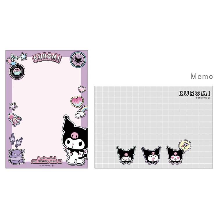 [KUROMI] "Sanrio Petapeta Stickers Series" Mini Memo - Rosey’s Kawaii Shop