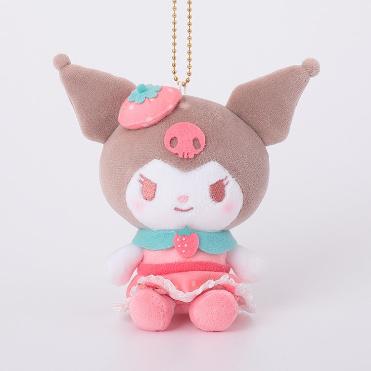 [KUROMI] "Sanrio Strawberry Cheek" Plush Keychain - Rosey’s Kawaii Shop