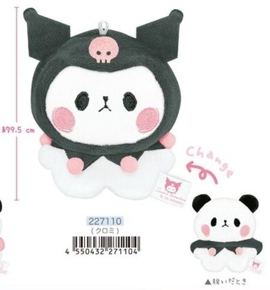 [KUROMI] "Sanrio x Mochipanda Kigurumi" Plush Keychain - Rosey’s Kawaii Shop