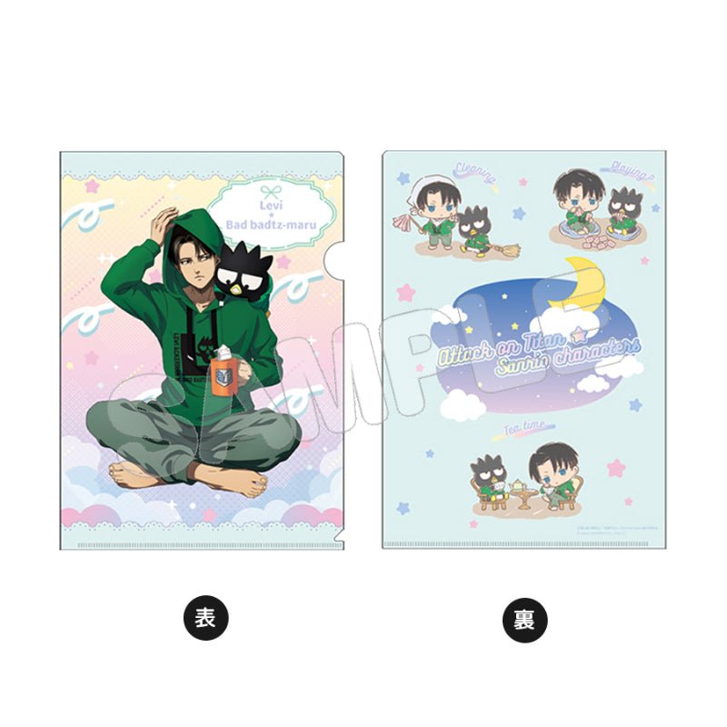 [LEVI / BADTZ MARU] "Attack on Titan x Sanrio Characters 4" A4 Clear File - Rosey’s Kawaii Shop