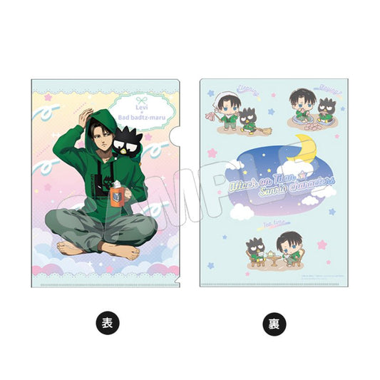[LEVI / BADTZ MARU] "Attack on Titan x Sanrio Characters 4" A4 Clear File - Rosey’s Kawaii Shop