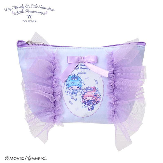 [LITTLE TWIN STARS] LIMITED "DOLLY MIX x Sanrio" Frill Tissue Pouch - Rosey’s Kawaii Shop