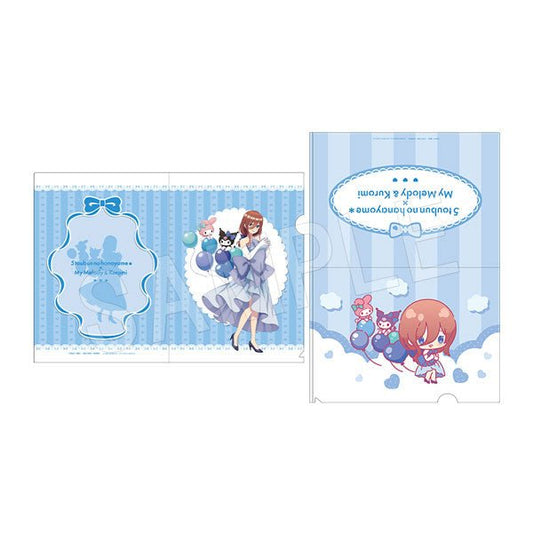 [MIKU / BLUE] "The Quintessential Quintuplets x My Melody & Kuromi Set Balloon & Ribbon" Clear File - Rosey’s Kawaii Shop