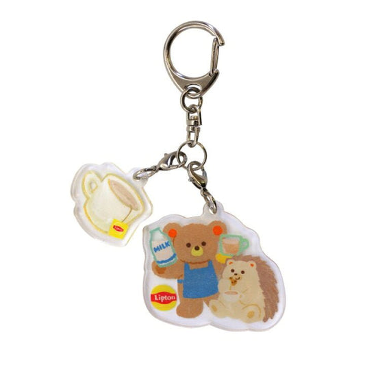 [MILK] "Lipton Tea: Bear's Tea Stand" Acrylic Double Keychain - Rosey’s Kawaii Shop