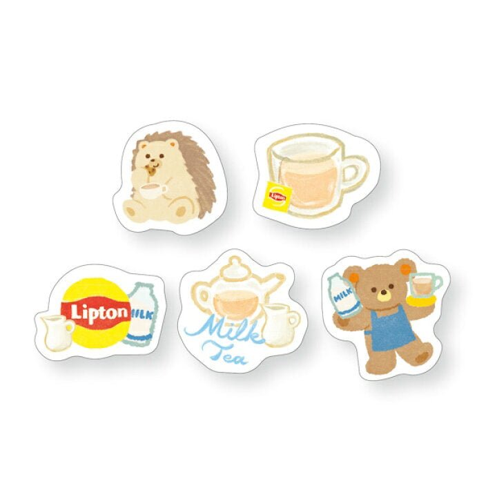 [MILK] "Lipton Tea: Bear's Tea Stand" Boxed Sticker Flakes - Rosey’s Kawaii Shop
