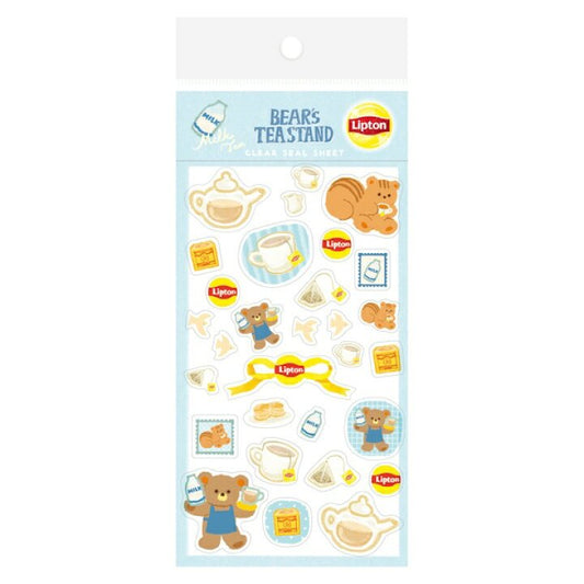 [MILK] "Lipton Tea: Bear's Tea Stand" Sticker Sheet - Rosey’s Kawaii Shop