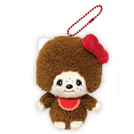 "Monchhichi x Hello Kitty" Plush Keychain - Rosey’s Kawaii Shop