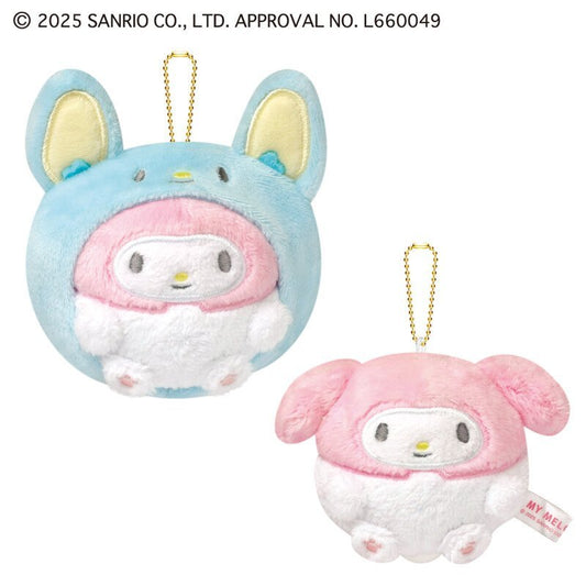 [MY MELODY & FLAT] "Sanrio Round Hiding" Plush Keychain - Rosey’s Kawaii Shop