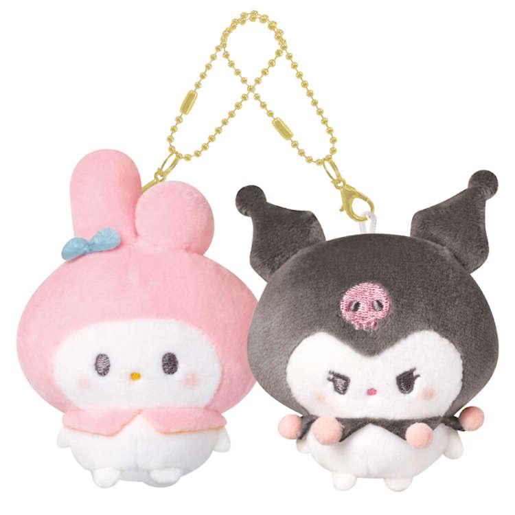 [MY MELODY / KUROMI] "Sanrio Marumocchi Nikonui" Plush Keychain - Rosey’s Kawaii Shop