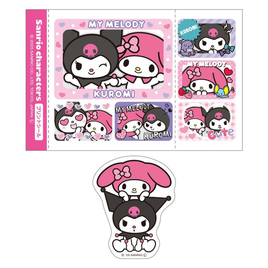 [MY MELODY & KUROMI] "Sanrio Print Seal Style Sticker Set" - Rosey’s Kawaii Shop