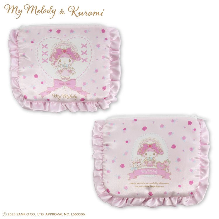 [MY MELODY] "My Melody & Kuromi Lolita" Flat Pouch - Rosey’s Kawaii Shop