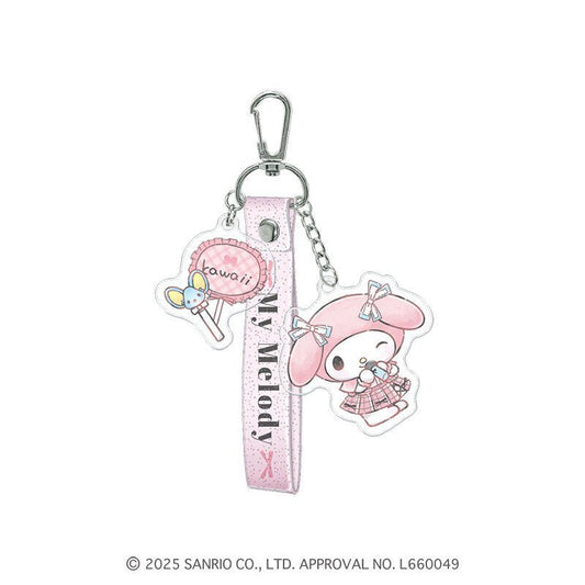[MY MELODY] "My Melody x Kuromi IDOL" Glitter Strap Keychain - Rosey’s Kawaii Shop
